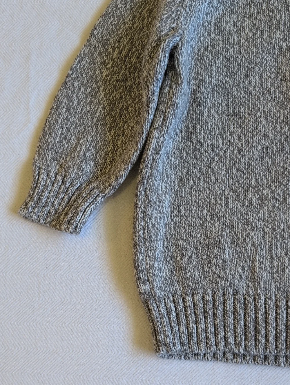 carter's cotton knit popover zip sweater gray marl 12 months baby - Picture 3 of 7